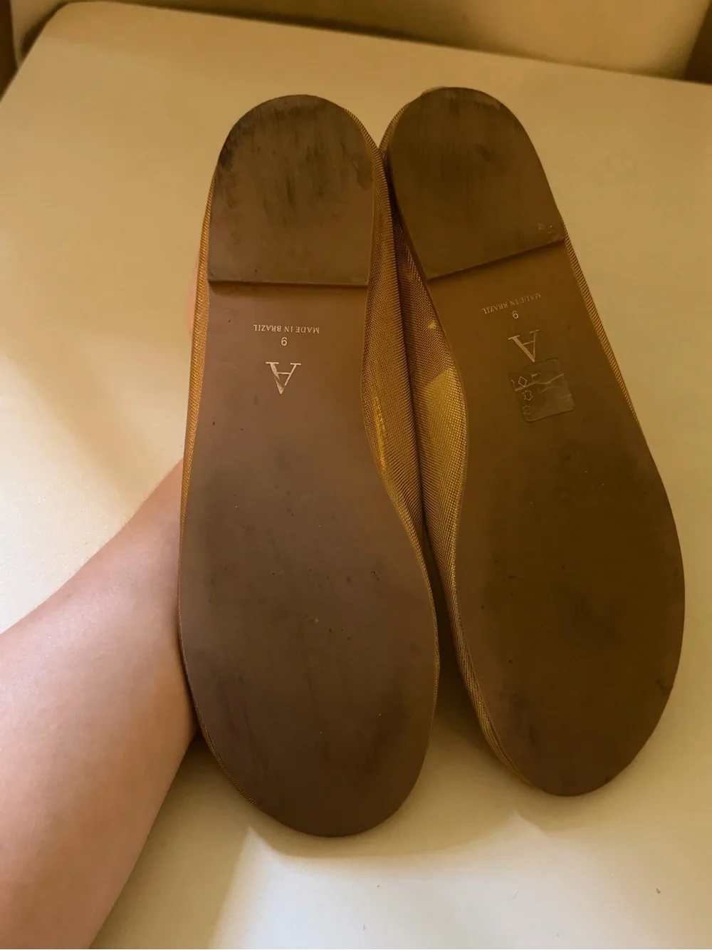 Anthropologie Metallic Gold Ballet Flats